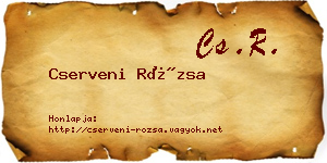 Cserveni Rózsa névjegykártya